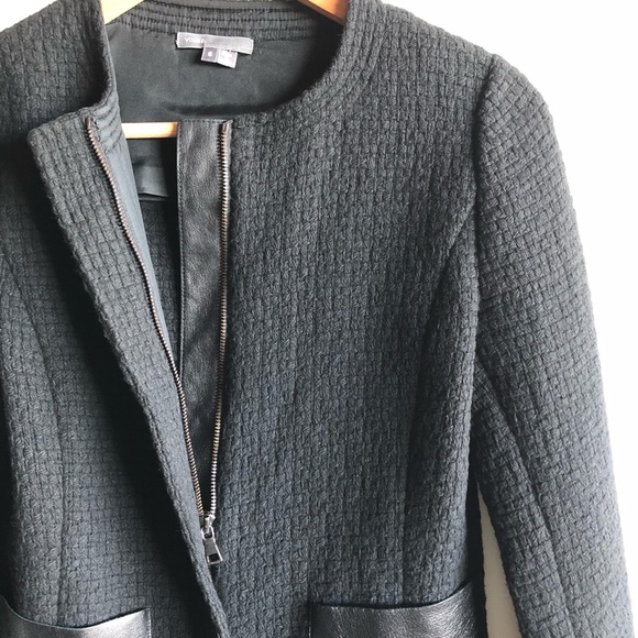 Vince basketweave jacket with leather trim - Picture 5 of 8